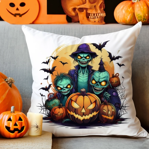 POSZEWKA DEKORACYJNA 40x40 JASIEK OZDOBNA HALLOWEENOWA HALLOWEEN DYNIE KOŚCIOTRUPWAMPIR