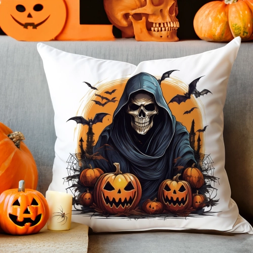 POSZEWKA DEKORACYJNA 40x40 JASIEK OZDOBNA HALLOWEENOWA HALLOWEEN DYNIE KOŚCIOTRUPWAMPIR