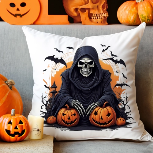 POSZEWKA DEKORACYJNA 40x40 JASIEK OZDOBNA HALLOWEENOWA HALLOWEEN DYNIE KOŚCIOTRUPWAMPIR