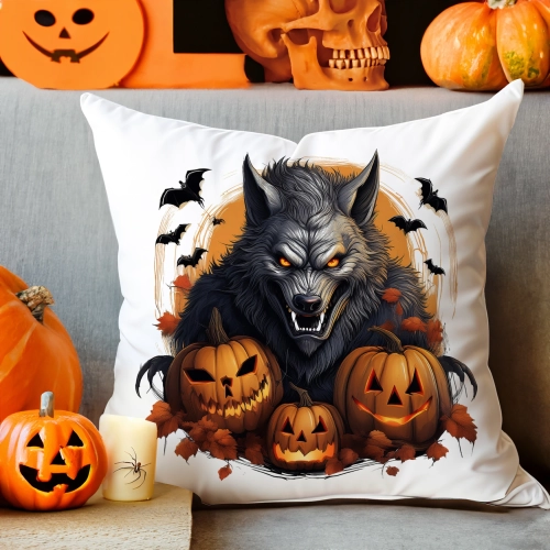 POSZEWKA DEKORACYJNA 40x40 JASIEK OZDOBNA HALLOWEENOWA HALLOWEEN DYNIE WILKOŁAK