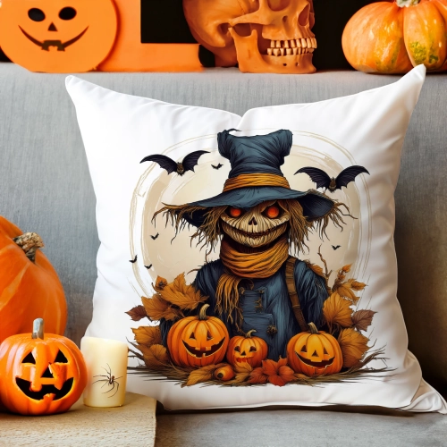POSZEWKA DEKORACYJNA 40x40 JASIEK OZDOBNA HALLOWEENOWA HALLOWEEN DYNIE STRACH KOŚCIOTRUP
