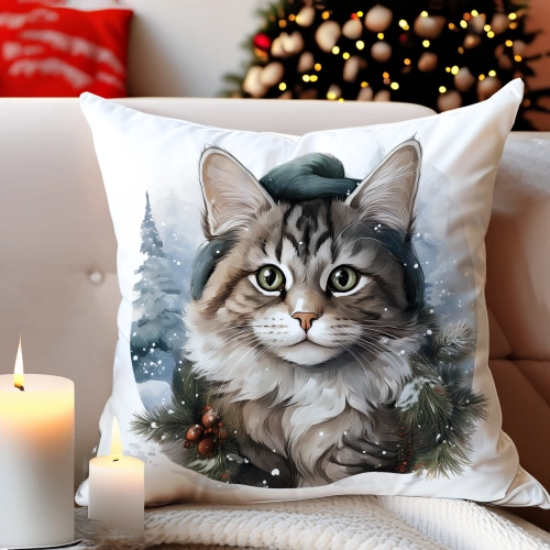 PODUSZKA DEKORACYJNA 40X40 ŚWIĄTECZNA PREZENT ZIMOWA OZDOBNA ŚWIĘTA RENIFER