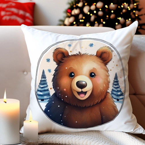 PODUSZKA DEKORACYJNA 40X40 ŚWIĄTECZNA PREZENT ZIMOWA OZDOBNA ŚWIĘTA RENIFER