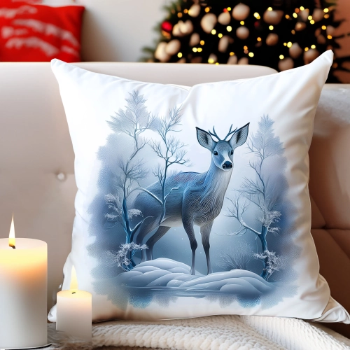 POSZEWKA DEKORACYJNA 40x40 JASIEK OZDOBNA ZIMOWA ŚWIĄTECZNA JELEŃ RENIFER