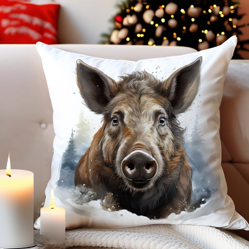 PODUSZKA DEKORACYJNA 40X40 ŚWIĄTECZNA PREZENT ZIMOWA OZDOBNA ŚWIĘTA RENIFER