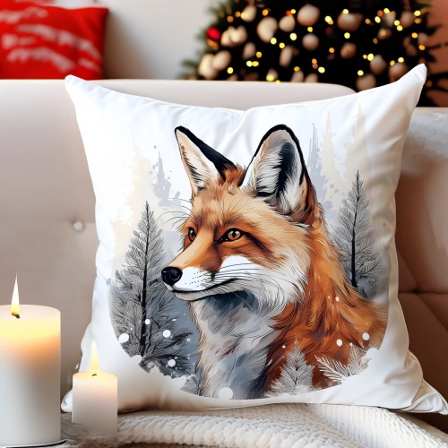PODUSZKA DEKORACYJNA 40X40 ŚWIĄTECZNA PREZENT ZIMOWA OZDOBNA ŚWIĘTA RENIFER