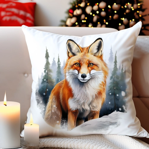 PODUSZKA DEKORACYJNA 40X40 ŚWIĄTECZNA PREZENT ZIMOWA OZDOBNA ŚWIĘTA RENIFER