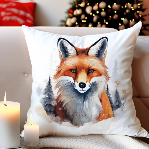 PODUSZKA DEKORACYJNA 40X40 ŚWIĄTECZNA PREZENT ZIMOWA OZDOBNA ŚWIĘTA RENIFER
