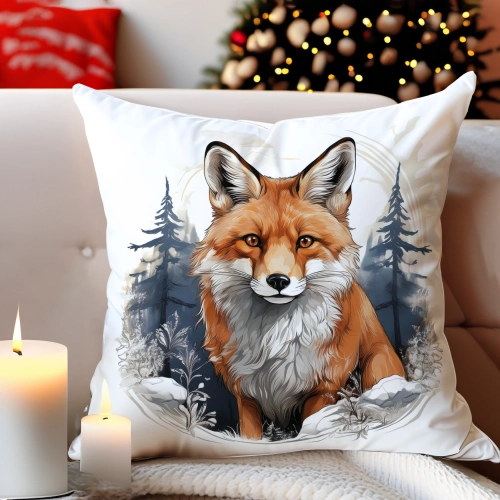 PODUSZKA DEKORACYJNA 40X40 ŚWIĄTECZNA PREZENT ZIMOWA OZDOBNA ŚWIĘTA RENIFER
