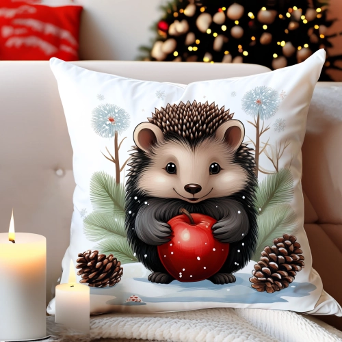 PODUSZKA DEKORACYJNA 40X40 ŚWIĄTECZNA PREZENT ZIMOWA OZDOBNA ŚWIĘTA RENIFER