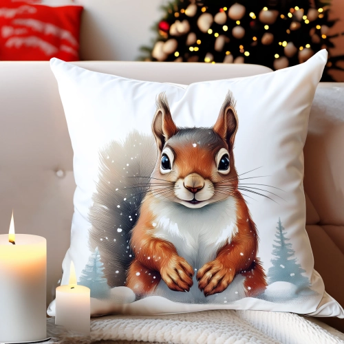 PODUSZKA DEKORACYJNA 40X40 ŚWIĄTECZNA PREZENT ZIMOWA OZDOBNA ŚWIĘTA RENIFER