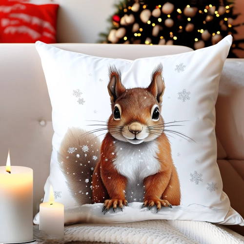 PODUSZKA DEKORACYJNA 40X40 ŚWIĄTECZNA PREZENT ZIMOWA OZDOBNA ŚWIĘTA RENIFER