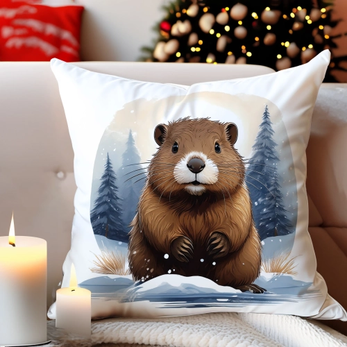 POSZEWKA DEKORACYJNA 40x40 JASIEK OZDOBNA ZIMOWA ŚWIĄTECZNA JELEŃ RENIFER