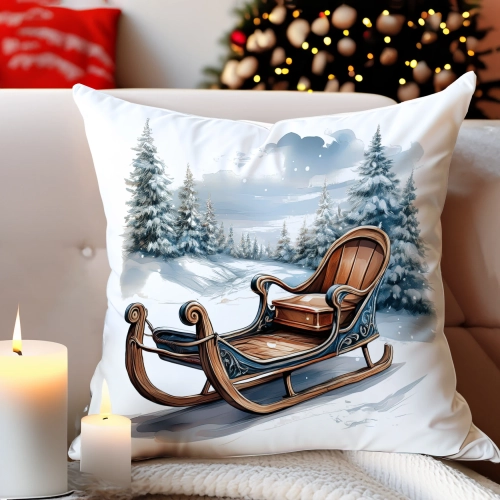 PODUSZKA DEKORACYJNA 40X40 ŚWIĄTECZNA PREZENT ZIMOWA OZDOBNA ŚWIĘTA RENIFER