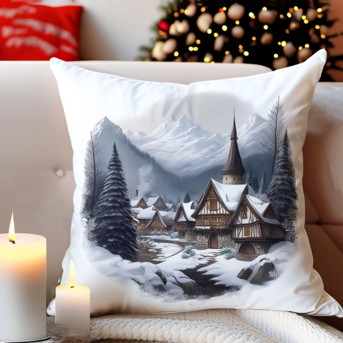 POSZEWKA DEKORACYJNA 40x40 JASIEK OZDOBNA ZIMOWA ŚWIĄTECZNA JELEŃ RENIFER