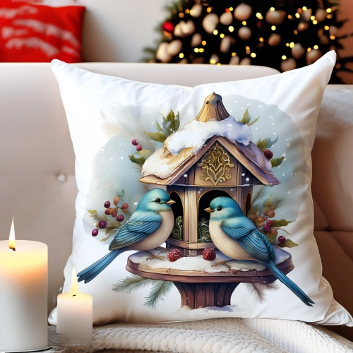 PODUSZKA DEKORACYJNA 40X40 ŚWIĄTECZNA PREZENT ZIMOWA OZDOBNA ŚWIĘTA RENIFER