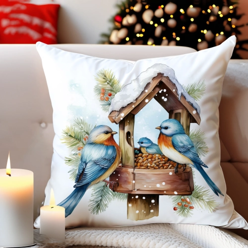 PODUSZKA DEKORACYJNA 40X40 ŚWIĄTECZNA PREZENT ZIMOWA OZDOBNA ŚWIĘTA RENIFER