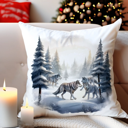 PODUSZKA DEKORACYJNA 40X40 ŚWIĄTECZNA PREZENT ZIMOWA OZDOBNA ŚWIĘTA RENIFER
