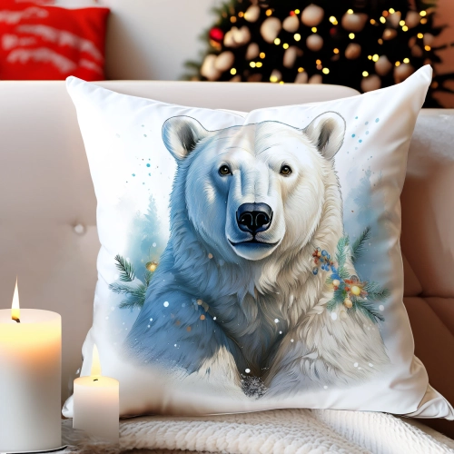 PODUSZKA DEKORACYJNA 40X40 ŚWIĄTECZNA PREZENT ZIMOWA OZDOBNA ŚWIĘTA RENIFER