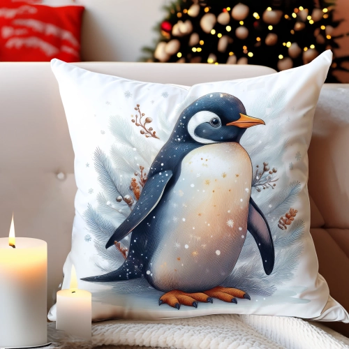 PODUSZKA DEKORACYJNA 40X40 ŚWIĄTECZNA PREZENT ZIMOWA OZDOBNA ŚWIĘTA RENIFER