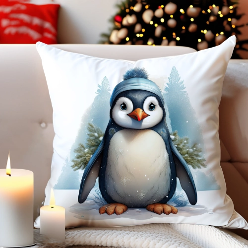 PODUSZKA DEKORACYJNA 40X40 ŚWIĄTECZNA PREZENT ZIMOWA OZDOBNA ŚWIĘTA RENIFER