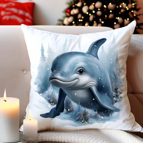 PODUSZKA DEKORACYJNA 40X40 ŚWIĄTECZNA PREZENT ZIMOWA OZDOBNA ŚWIĘTA RENIFER