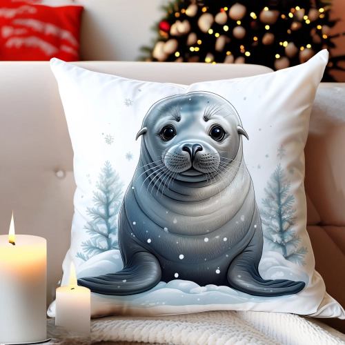 PODUSZKA DEKORACYJNA 40X40 ŚWIĄTECZNA PREZENT ZIMOWA OZDOBNA ŚWIĘTA RENIFER