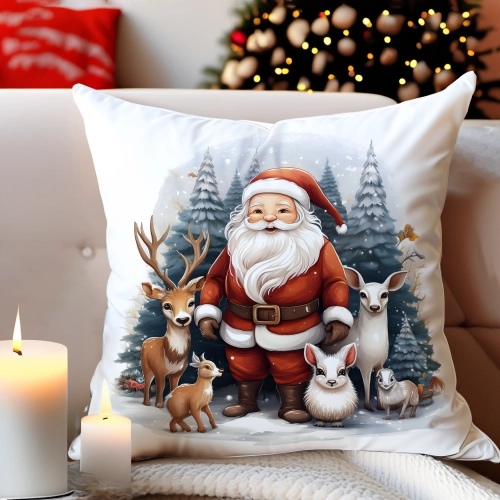 POSZEWKA DEKORACYJNA 40x40 JASIEK OZDOBNA ZIMOWA ŚWIĄTECZNA JELEŃ RENIFER