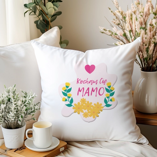 PODUSZKA 40x40cm DLA MAMY Z NADRUKIEM JASIEK NA PREZENT DZIEŃ MATKI MAMA