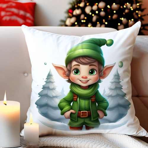 PODUSZKA DEKORACYJNA 40X40 ŚWIĄTECZNA PREZENT ZIMOWA OZDOBNA ŚWIĘTA RENIFER