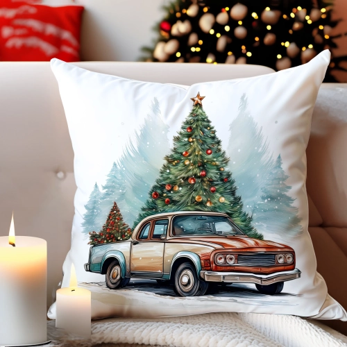 PODUSZKA DEKORACYJNA 40X40 ŚWIĄTECZNA PREZENT ZIMOWA OZDOBNA ŚWIĘTA RENIFER