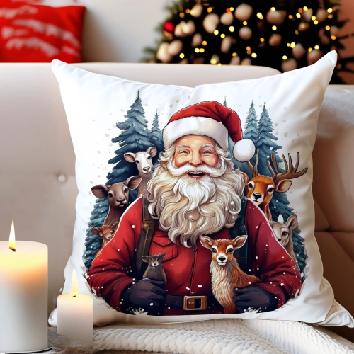 PODUSZKA DEKORACYJNA 40X40 ŚWIĄTECZNA PREZENT ZIMOWA OZDOBNA ŚWIĘTA RENIFER