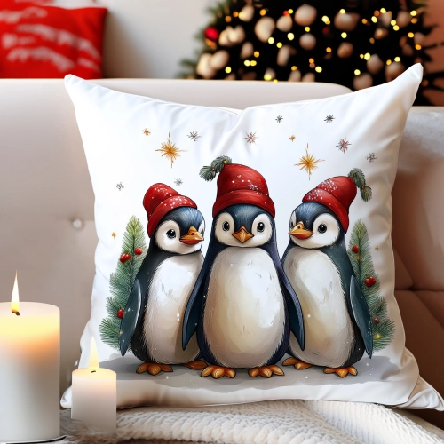 PODUSZKA DEKORACYJNA 40X40 ŚWIĄTECZNA PREZENT ZIMOWA OZDOBNA ŚWIĘTA RENIFER