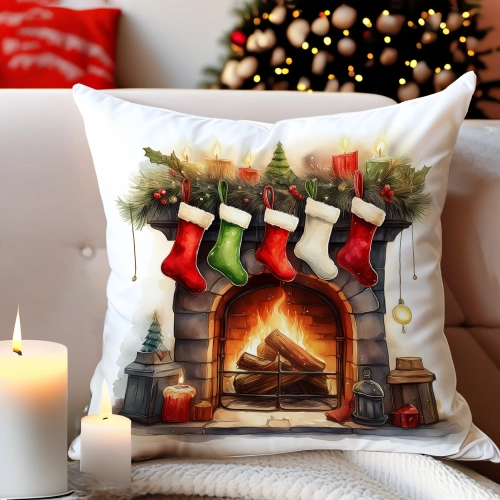 PODUSZKA DEKORACYJNA 40X40 ŚWIĄTECZNA PREZENT ZIMOWA OZDOBNA ŚWIĘTA RENIFER