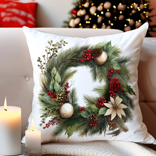 PODUSZKA DEKORACYJNA 40X40 ŚWIĄTECZNA PREZENT ZIMOWA OZDOBNA ŚWIĘTA RENIFER