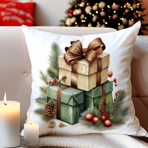 PODUSZKA DEKORACYJNA 40X40 ŚWIĄTECZNA PREZENT ZIMOWA OZDOBNA ŚWIĘTA RENIFER