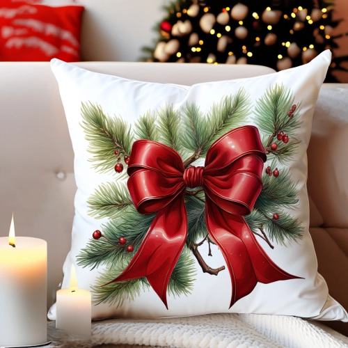 PODUSZKA DEKORACYJNA 40X40 ŚWIĄTECZNA PREZENT ZIMOWA OZDOBNA ŚWIĘTA RENIFER