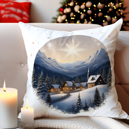 POSZEWKA DEKORACYJNA ŚWIĄTECZNA VELVET 40x40 WELUROWA ZIMOWA JELEŃ RENIFER