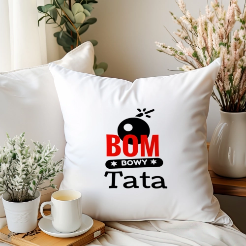 PODUSZKA 40x40cm DLA TATY Z NADRUKIEM JASIEK NA PREZENT DZIEŃ OJCA TATA