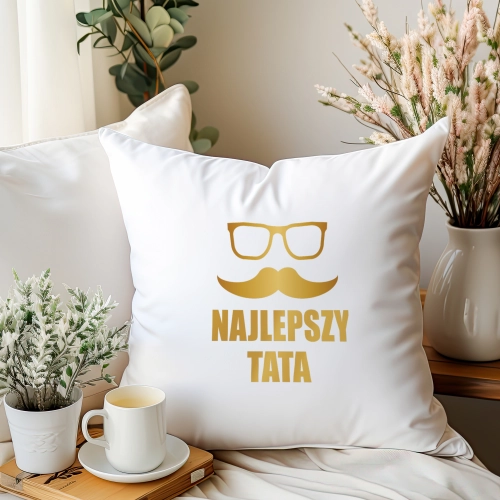 PODUSZKA 40x40cm DLA TATY Z NADRUKIEM JASIEK NA PREZENT DZIEŃ OJCA TATA