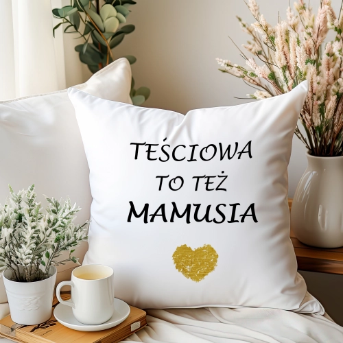 PODUSZKA 40x40cm DLA MAMY Z NADRUKIEM JASIEK NA PREZENT DZIEŃ MATKI MAMA