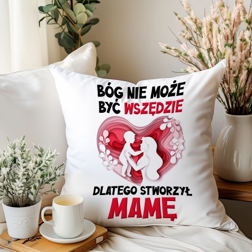 PODUSZKA 40x40cm DLA MAMY Z NADRUKIEM JASIEK NA PREZENT DZIEŃ MATKI MAMA