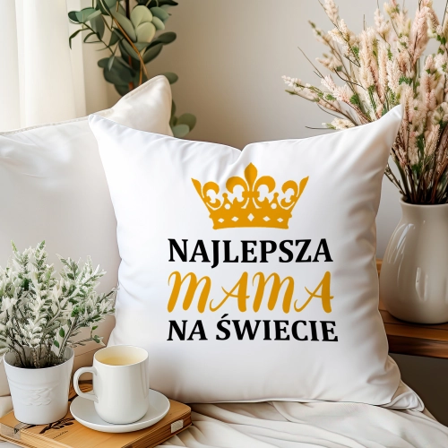 PODUSZKA 40x40cm DLA MAMY Z NADRUKIEM JASIEK NA PREZENT DZIEŃ MATKI MAMA