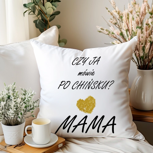 PODUSZKA 40x40cm DLA MAMY Z NADRUKIEM JASIEK NA PREZENT DZIEŃ MATKI MAMA
