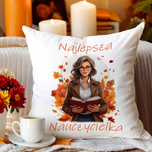 PODUSZKA 40x40 DZIEŃ NAUCZYCIELA WYCHOWAWCA PREZENT NAUCZYCIEL JASIEK