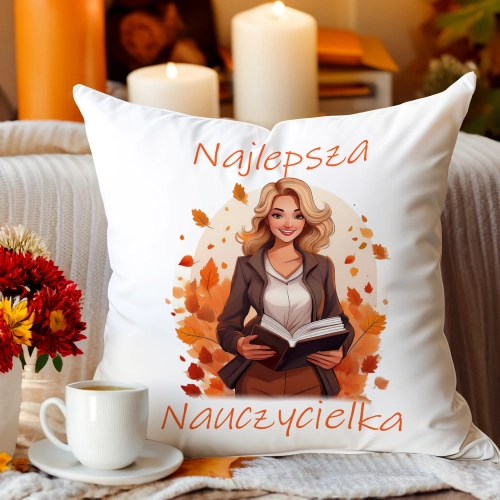 PODUSZKA 40x40 DZIEŃ NAUCZYCIELA WYCHOWAWCA PREZENT NAUCZYCIEL JASIEK
