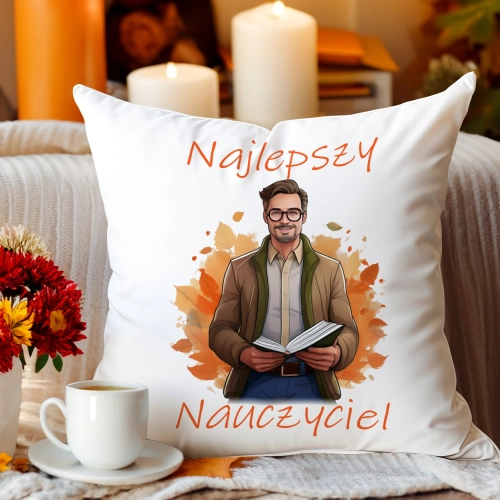 PODUSZKA 40x40 DZIEŃ NAUCZYCIELA WYCHOWAWCA PREZENT NAUCZYCIEL JASIEK