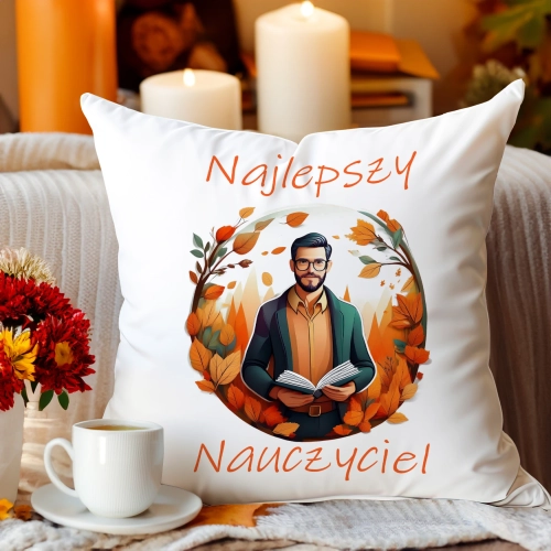 PODUSZKA 40x40 DZIEŃ NAUCZYCIELA WYCHOWAWCA PREZENT NAUCZYCIEL JASIEK NAUCZYCIELKA POLSKIEGO MATEMATYKI