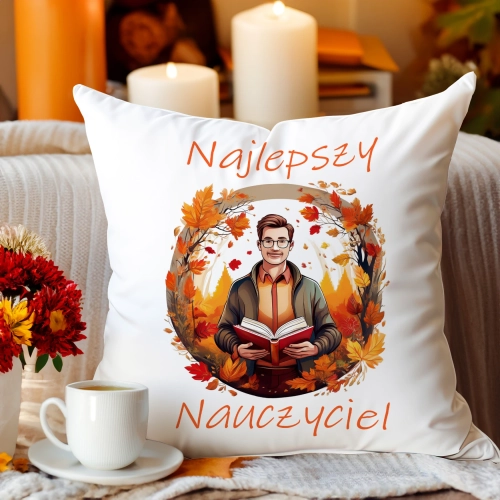 PODUSZKA 40x40 DZIEŃ NAUCZYCIELA WYCHOWAWCA PREZENT NAUCZYCIEL JASIEK NAUCZYCIELKA POLSKIEGO MATEMATYKI