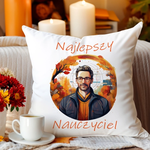 PODUSZKA 40x40 DZIEŃ NAUCZYCIELA WYCHOWAWCA PREZENT NAUCZYCIEL JASIEK NAUCZYCIELKA FIZYKI CHEMII MATEMATYKI GEOGRAFII PRZYRODY BIOLOGII
